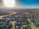 A scenic aerial view over the neighborhood captures the mountain backdrop at 3548 W 126Th Pl, Broomfield, CO 80020