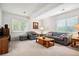 Comfortable living area with a neutral color palette and plush leather seating, ideal for relaxation at 23545 E Phillips Pl, Aurora, CO 80016