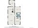 Floor plan showing the layout of the main level, including living room, kitchen, and bedroom dimensions at 1449 Clinton St, Aurora, CO 80010