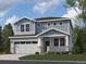 Charming two-story home featuring a two-car garage, stone accents, and a well-manicured front lawn at 13838 Honey Hush Trl, Parker, CO 80134