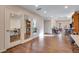 Spacious finished basement with wood floors, offering plenty of room for activities at 4000 Donnington Cir, Castle Rock, CO 80104