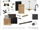 Selection of interior design materials featuring cabinetry, lighting, flooring and other finishes at 2453 Julian St, Denver, CO 80211