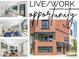 Stunning exterior view highlights the Live/Work opportunity. Architectural design, and inviting facade at 485 E Arizona Ave, Denver, CO 80210