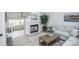 Bright living room featuring a modern fireplace and stylish furniture at 329 Lodgewood Ln, Lafayette, CO 80026
