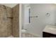 Bathroom with tiled shower and modern vanity at 4032 Lipan St, Denver, CO 80211