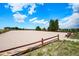 Outdoor arena with sand footing and wooden fencing, set against a scenic backdrop at 10325 Cherrywood Dr, Parker, CO 80138