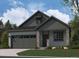 Charming home featuring vertical siding, brick accents, and a well-manicured lawn at 13826 Honey Hush Trl, Parker, CO 80134