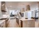 Spacious kitchen featuring pendant lighting, stainless steel appliances, and an open floor plan at 2435 S Josephine St, Denver, CO 80210