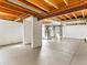 Spacious unfinished basement with exposed ductwork and a concrete foundation at 11181 Main Range Trl, Littleton, CO 80127