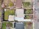 An aerial view of a home showcasing the backyard, driveway, and surrounding neighborhood at 949 Pontiac St, Denver, CO 80220