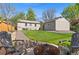 Inviting backyard featuring a fire pit, seating area, and lush landscaping for outdoor enjoyment at 949 Pontiac St, Denver, CO 80220