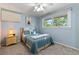 Bedroom with blue walls, carpet and windows that let in lots of natural light at 7310 Granada Rd, Denver, CO 80221