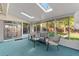 Bright sunroom with skylights and large windows overlooking the backyard at 7310 Granada Rd, Denver, CO 80221