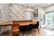 Built-in banquette and dining table in a charming alcove at 3443 Lawrence St, Denver, CO 80205
