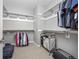 Spacious walk-in closet with custom shelving and ample storage space for clothes and accessories at 525 Grenville Cir, Erie, CO 80516