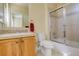 Bathroom with a single sink vanity and walk-in shower at 16650 E 107Th Ct, Commerce City, CO 80022