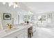 Luxury bathroom featuring dual sinks, a soaking tub, and modern fixtures at 9117 Buck Hill Dr, Highlands Ranch, CO 80126