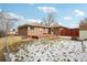 Backyard with deck and partial snow coverage at 4611 S Queen St, Littleton, CO 80127