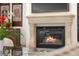 Close-up of a cozy fireplace with a stone mantel and decorative accents at 344 Saint Paul St, Denver, CO 80206
