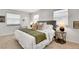 Bright bedroom featuring neutral decor, carpet flooring, bedside tables, and bright windows at 4781 S Grant St, Englewood, CO 80113