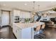 Bright kitchen with a large island, modern appliances, and open layout connecting to the living area at 11096 Endeavor Dr, Parker, CO 80134
