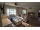 Comfortable living room with a plush sofa, ottoman, hardwood floors and plenty of natural light at 3018 S Cherry Way, Denver, CO 80222