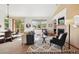 Spacious living room with dining area, fireplace and abundant natural light at 1024 Cottonwood Cir, Golden, CO 80401