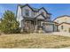 Beautiful two-story house features stylish siding, complemented by a well-maintained lawn and landscaping at 8739 Culebra St, Arvada, CO 80007