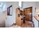 Hallway with built-in wooden desk, storage, and good natural light at 748 Ridgeside Dr, Golden, CO 80401