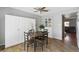 Dining area with storage cabinets, a ceiling fan, and room to host many people at 1009 Milky Way, Thornton, CO 80260