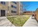 A well kept grassy backyard is accessible from the back door of the complex at 85 N Ogden St # 13, Denver, CO 80218
