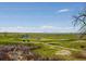 Picturesque golf course view featuring a lush green landscape, blue sky, and a small building in the distance at 1957 S Coolidge Way, Aurora, CO 80018