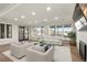 Comfortable living area with plush seating, fireplace, and expansive windows showcasing scenic views at 93 Glenmoor Dr, Cherry Hills Village, CO 80113