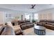 Inviting living room with hardwood floors, large sofas, a ceiling fan, and ample natural light at 7966 Ingalls St, Arvada, CO 80003