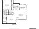 Detailed floor plan showing layout with kitchen, living room, bedroom, bathroom, and office dimensions at 5745 W Atlantic Pl # 104, Lakewood, CO 80227