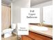 Upstairs full bathroom with wood vanity, granite countertop, and shower-tub combo at 22441 E Chenango Dr, Aurora, CO 80015