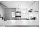 Well-lit kitchen with stainless steel appliances, white cabinets, and a breakfast bar, perfect for casual dining at 3281 S Estes St, Lakewood, CO 80227