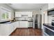 Updated kitchen with stainless steel appliances, white cabinetry, and modern finishes, ideal for culinary enthusiasts at 1047 Scranton St, Aurora, CO 80011