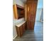 Dining nook with storage and wood cabinetry at 992 S Dearborn Way # 7, Aurora, CO 80012