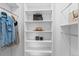 A walk-in closet boasts shelves and ample space at 652 Verdos Dr, Elizabeth, CO 80107