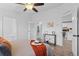 Bright, stylish main bedroom features an ensuite bathroom and access to the kitchen at 652 Verdos Dr, Elizabeth, CO 80107