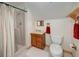 Bathroom with shower and wood vanity at 46 Mcdill Rd, Breckenridge, CO 80424