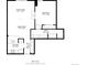 Condo floor plan featuring the living room, kitchen, bedroom, bathroom, and foyer at 2880 S Locust St # 505N, Denver, CO 80222