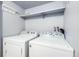 Bright laundry room with side-by-side washer and dryer for convenient laundry days at 18103 E Kentucky Ave # 103, Aurora, CO 80017
