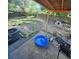 Backyard area features a covered patio, garden, cooling unit, and refreshing dog pool at 2034 S Truckee St, Aurora, CO 80013