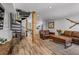 Open floor plan showing the staircase, kitchen, and living room layout at 112 Illinois Gulch Rd # 6, Breckenridge, CO 80424