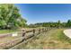 Wildlife conservation area with wooden fence and grassy field at 17497 Nature Walk Trl # 101, Parker, CO 80134
