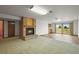 Finished basement offers a cozy fireplace, and an easy access door to the backyard at 2845 Cherry Way, Parker, CO 80138