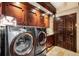 Laundry room with modern washer and dryer set at 1 Canon Pl, Greenwood Village, CO 80111