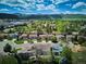 Beautiful aerial view of a neighborhood with lush green trees and mountains in the background at 7354 S Robb St, Littleton, CO 80127